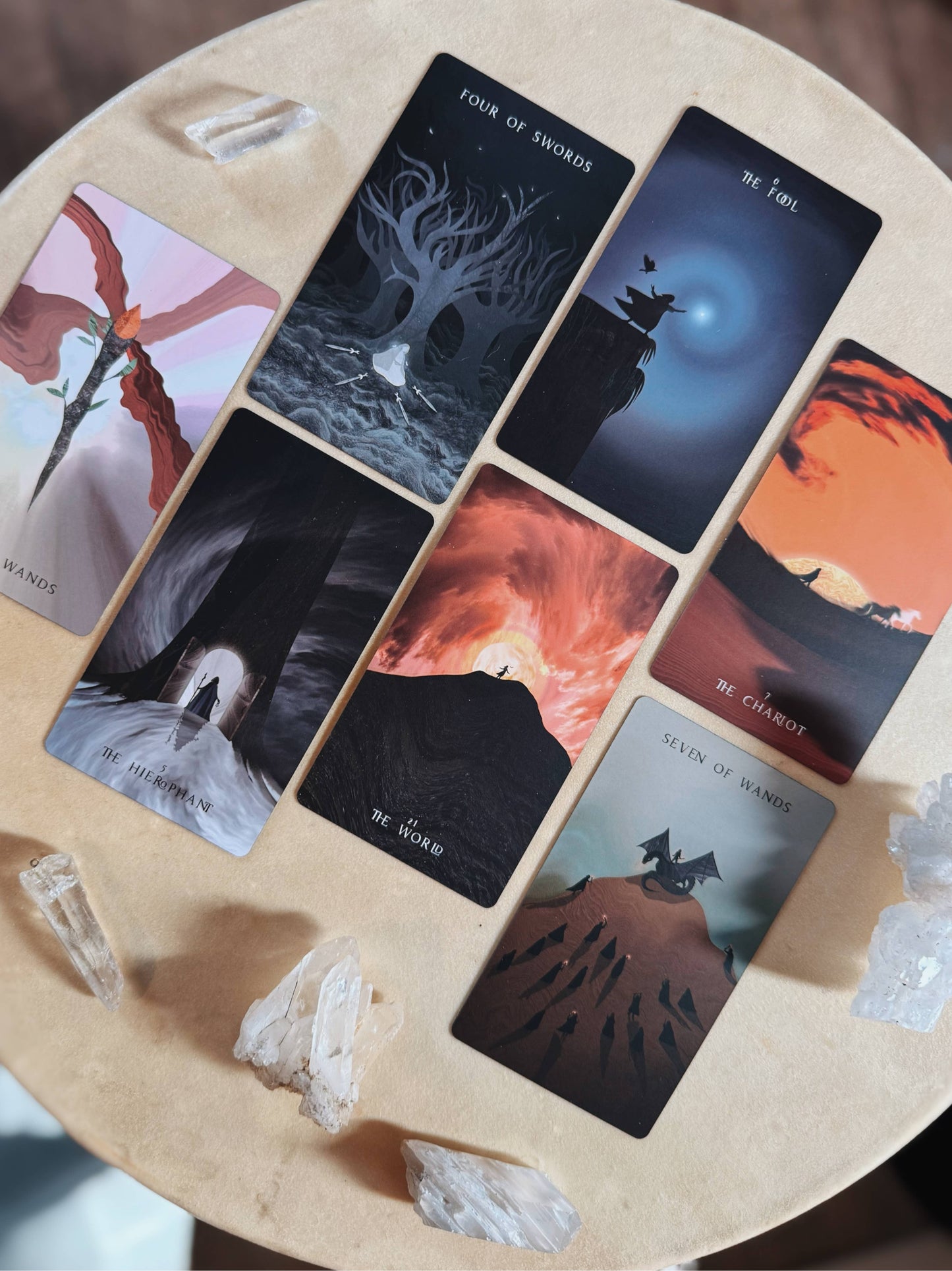 Shadows We Cast Tarot deck by Nicky Ferrada indie tarot with emotional artwork and shadow work theme
