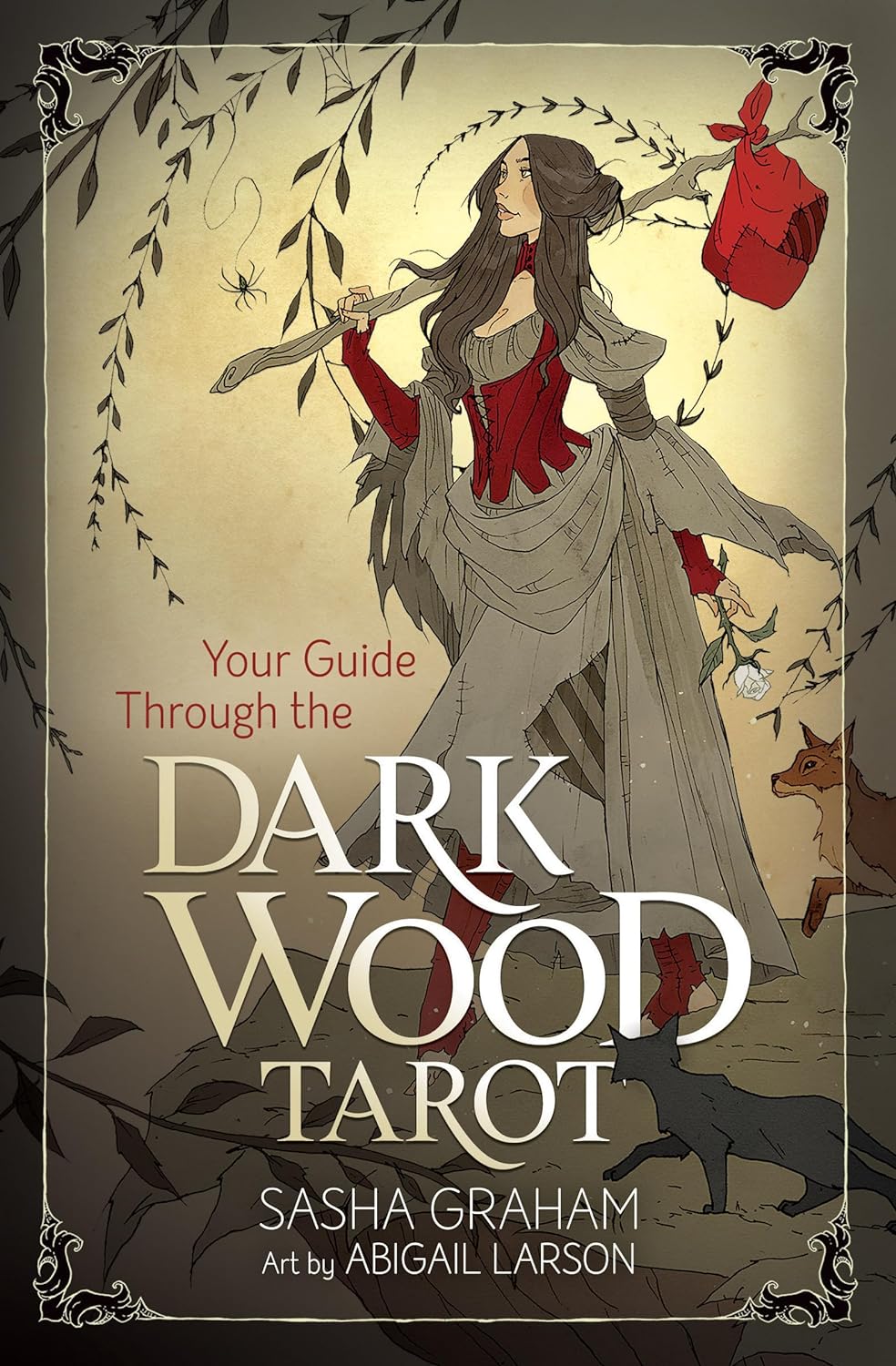 Dark wood tarot deck and guidebook