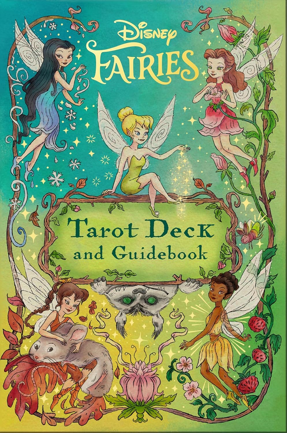 Disney fairies tarot deck and guidebook by Titan books . Available at Oneness Emporium 