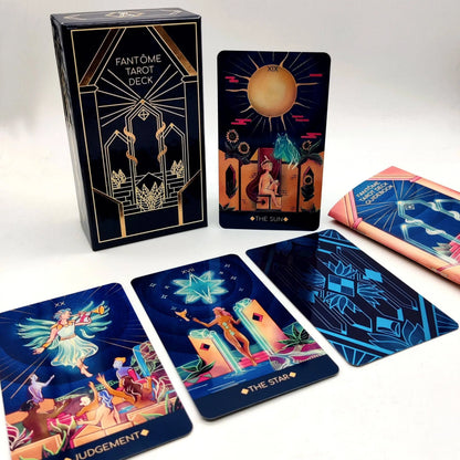 Fantome Tarot Deck with tarot cards and packaging on a white background