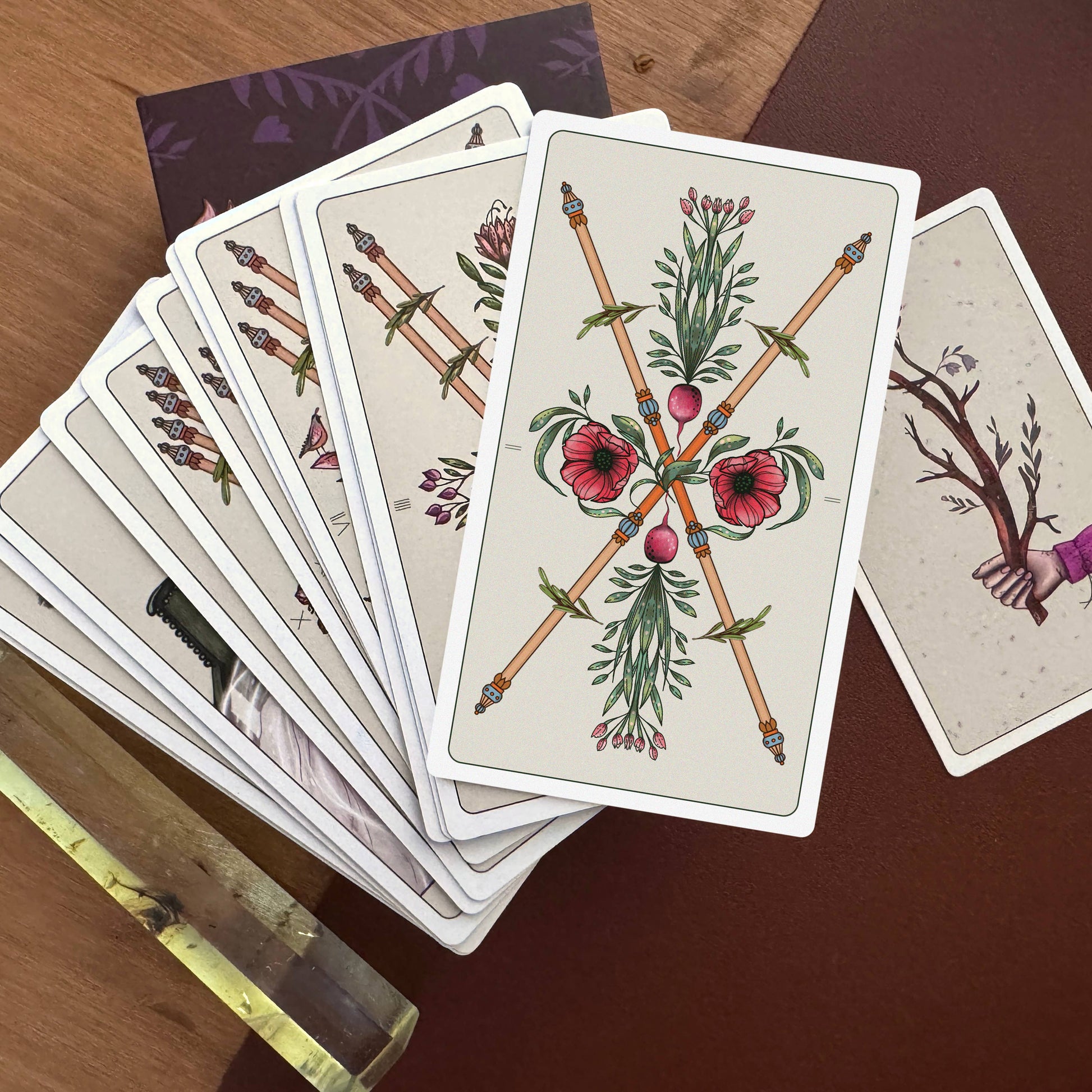 Metanoia Marseille Tarot 3rd Edition by Kerri Snook featuring vibrant botanical Marseille tarot artwork