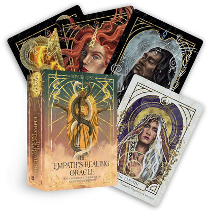 Oracle cards with artistic designs on a white background Empaths healing oracle 