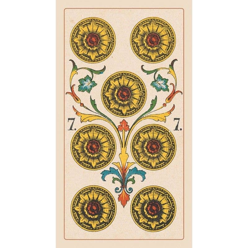 Decorative card with floral and geometric design on a beige background