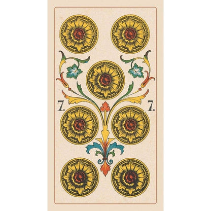Decorative card with floral and geometric design on a beige background