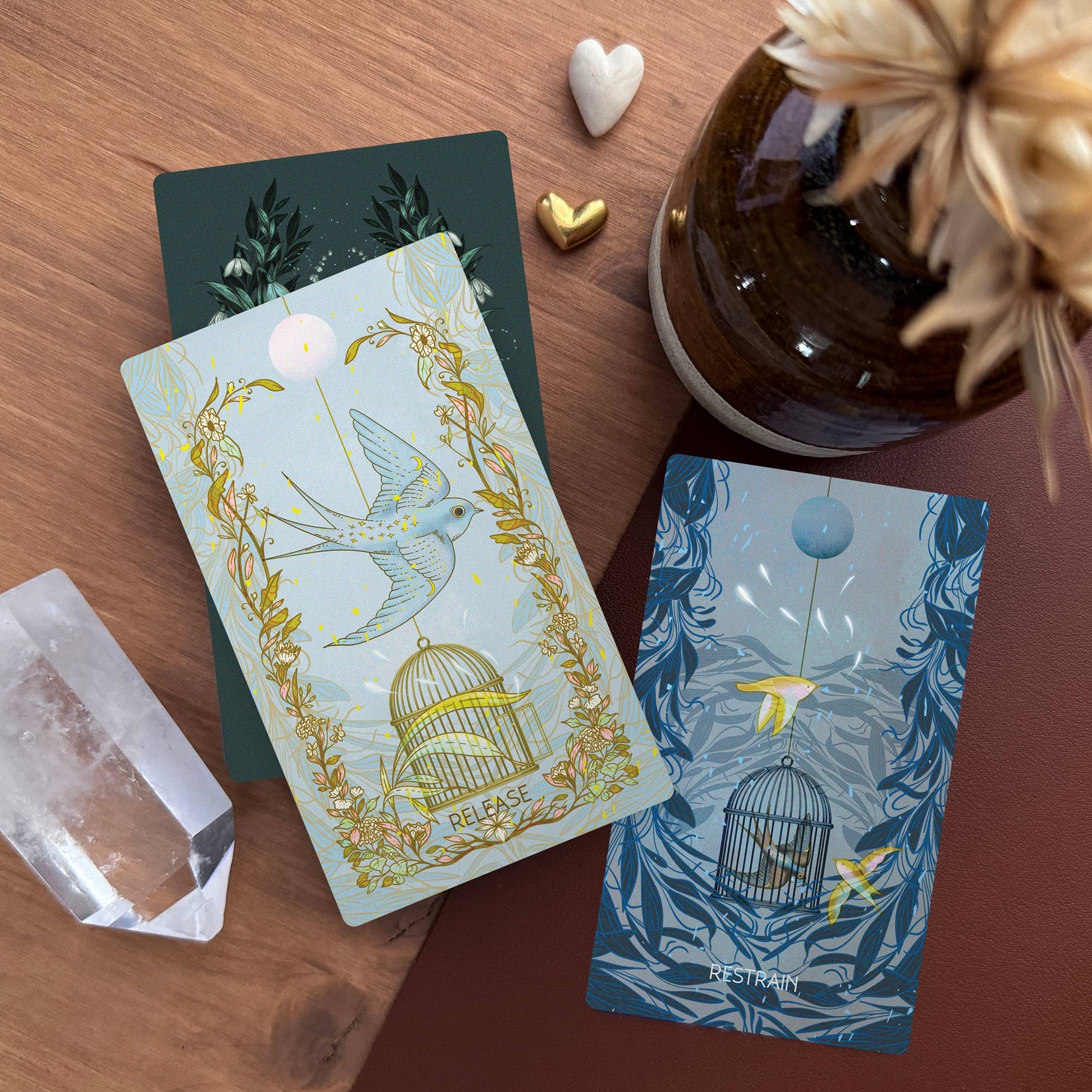 The Meraki Tarot 5th Edition by Kerri Snook featuring whimsical botanical tarot artwork and fantasy-inspired symbolism