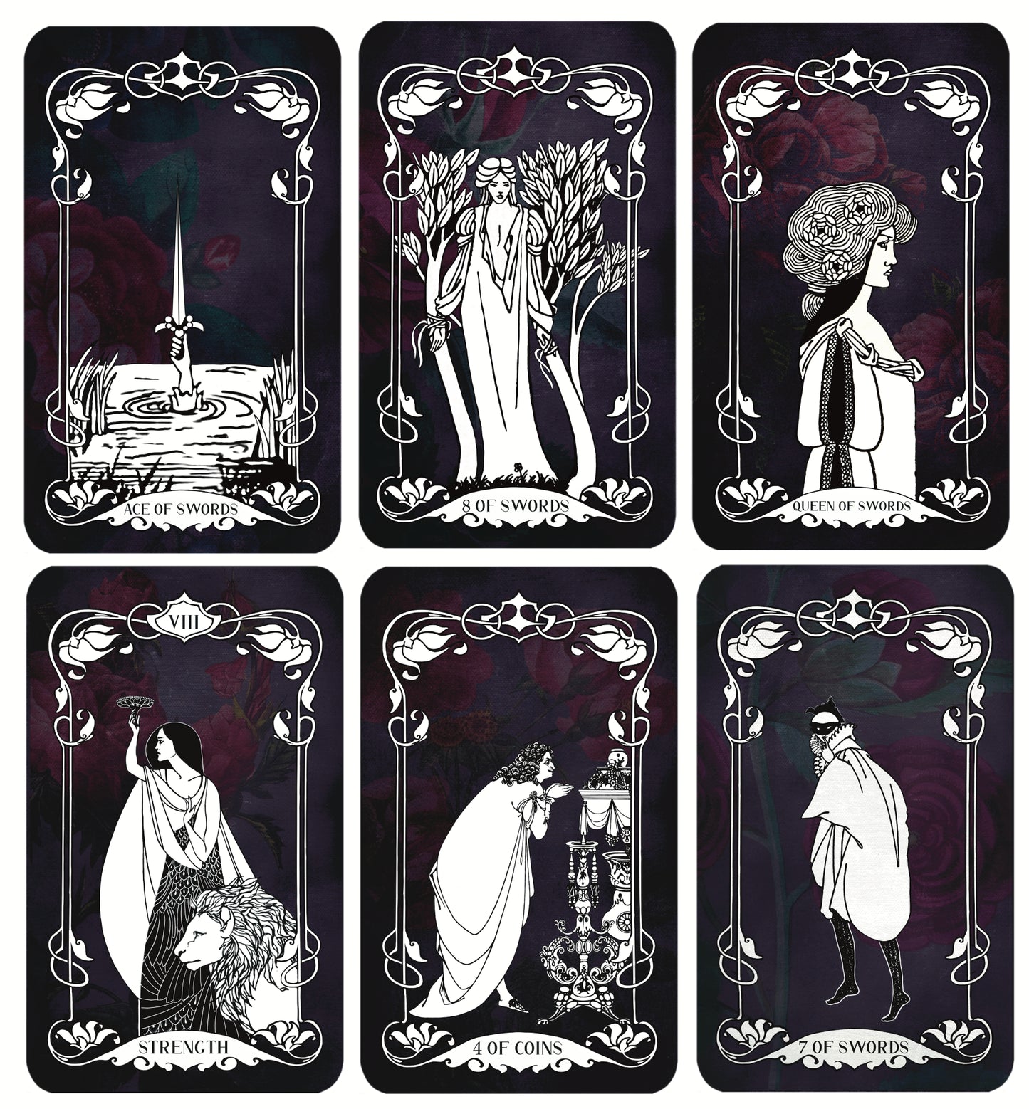Decadent Tarot Dark Botanical Edition featuring gothic botanical tarot artwork and luxury indie design