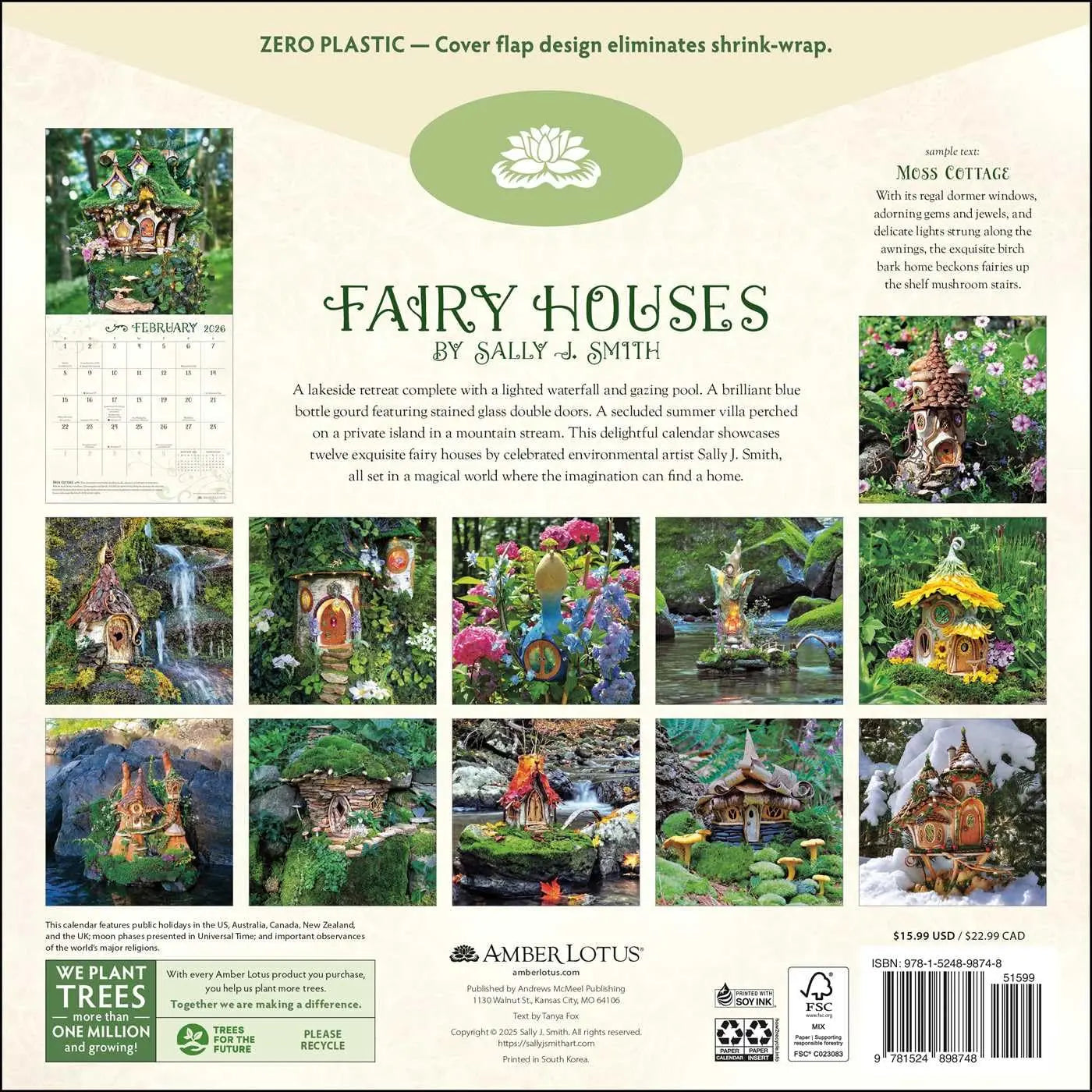 Fairy Houses 2026 Wall Calendar - Oneness emporium