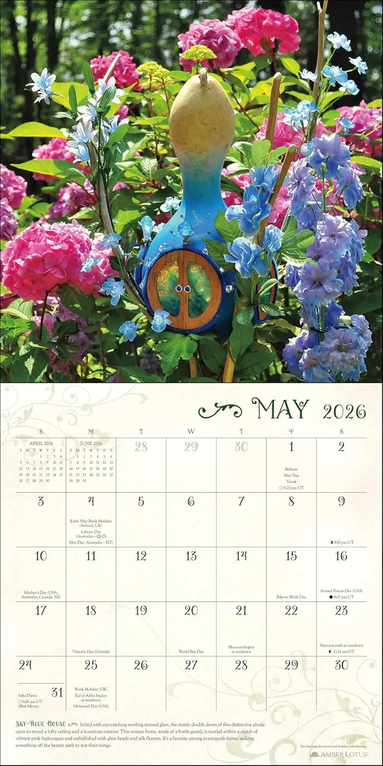 Fairy Houses 2026 Wall Calendar - Oneness emporium