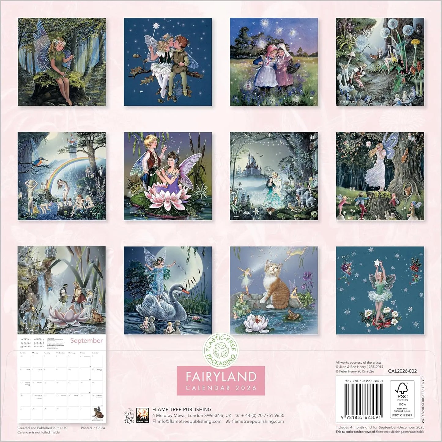 Fairyland by Jean & Ron Henry Wall Calendar 2026 (Art Calendar): Original Flame Tree Publishing-Kalender [Kalender] - Oneness emporium