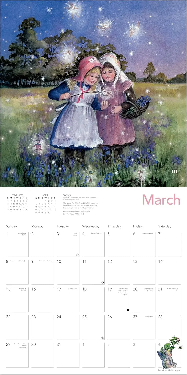 Fairyland by Jean & Ron Henry Wall Calendar 2026 (Art Calendar): Original Flame Tree Publishing-Kalender [Kalender] - Oneness emporium