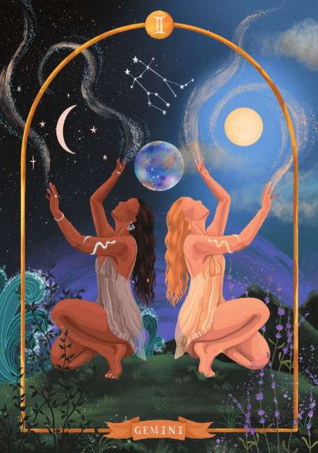 Goddess Astrology Oracle Cards deck by Tarn Ellis featuring astrology and divine feminine symbolism