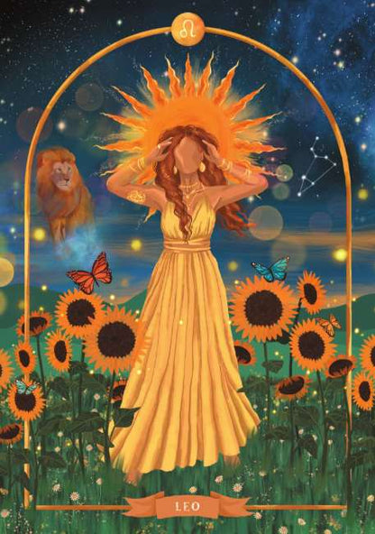 Goddess Astrology Oracle Cards deck by Tarn Ellis featuring astrology and divine feminine symbolism
