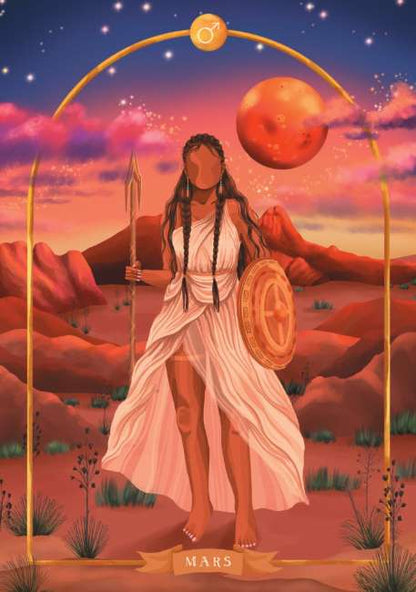 Goddess Astrology Oracle Cards deck by Tarn Ellis featuring astrology and divine feminine symbolism