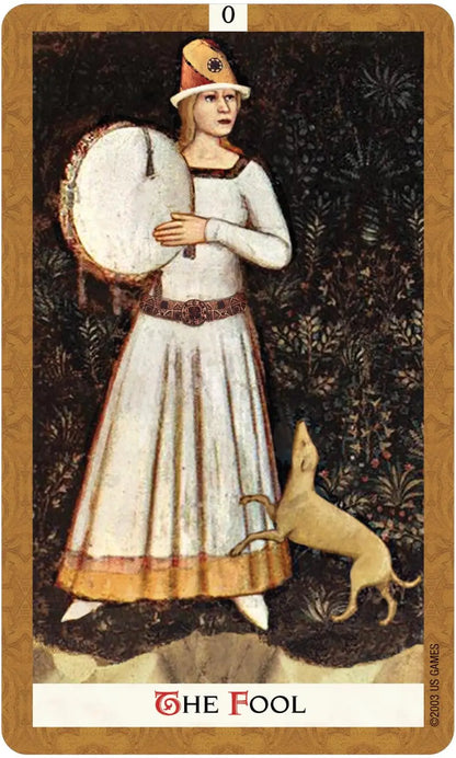 Golden Tarot Linen Edition by Kat Black featuring gold edged tarot cards and fine art collage imagery.