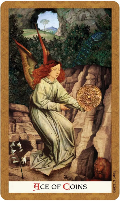 Golden Tarot Linen Edition by Kat Black featuring gold edged tarot cards and fine art collage imagery.