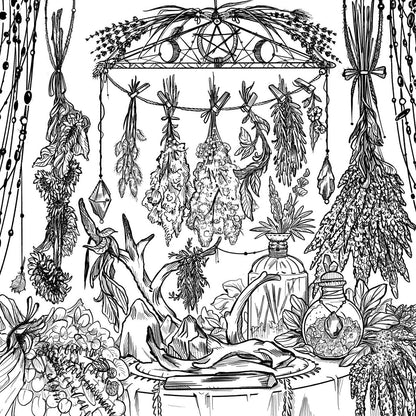 The Green Witch's Coloring Book: From Enchanting Forest Scenes to Intricate Herb Gardens, Conjure the Colorful World of Natural Magic (Green Witch Witchcraft Series) - Oneness emporium