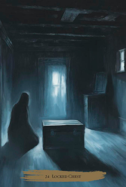 Haunted Cottage Oracle by Sirian Shadow – a 45-card gothic oracle deck with guidebook for shadow work and introspection.