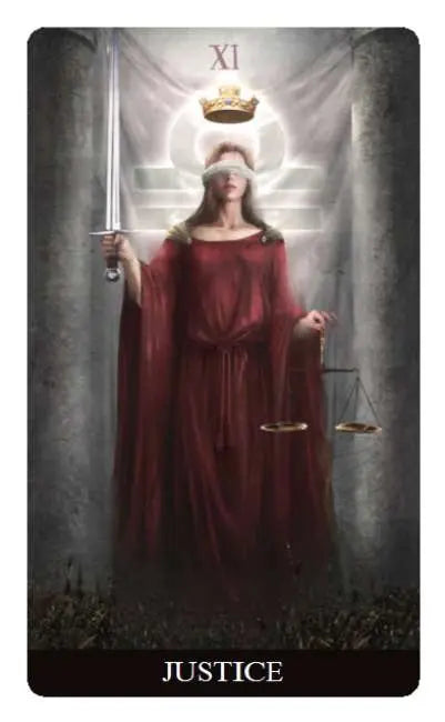 Justice tarot card - Heaven and Earth mini card deck - Oneness Emporium