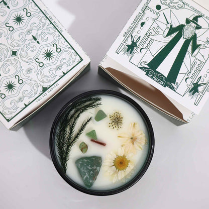 Hop Hare Crystal Magic Flower Candle - The Magician - Oneness emporium