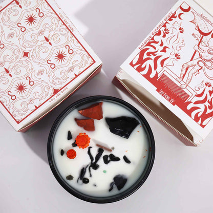 Hop Hare Crystal Magic Flower Candle - The Devil - Oneness emporium