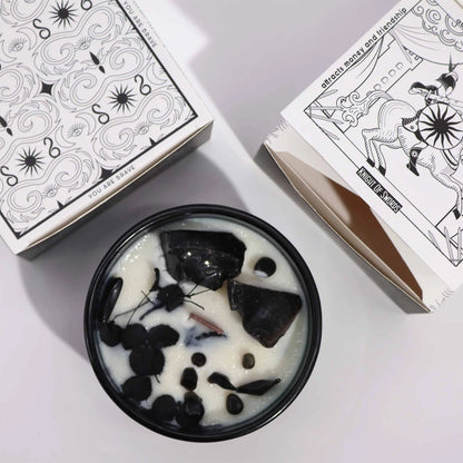 Hop Hare Crystal Magic Flower Candle - The Knight of Swords - Oneness emporium
