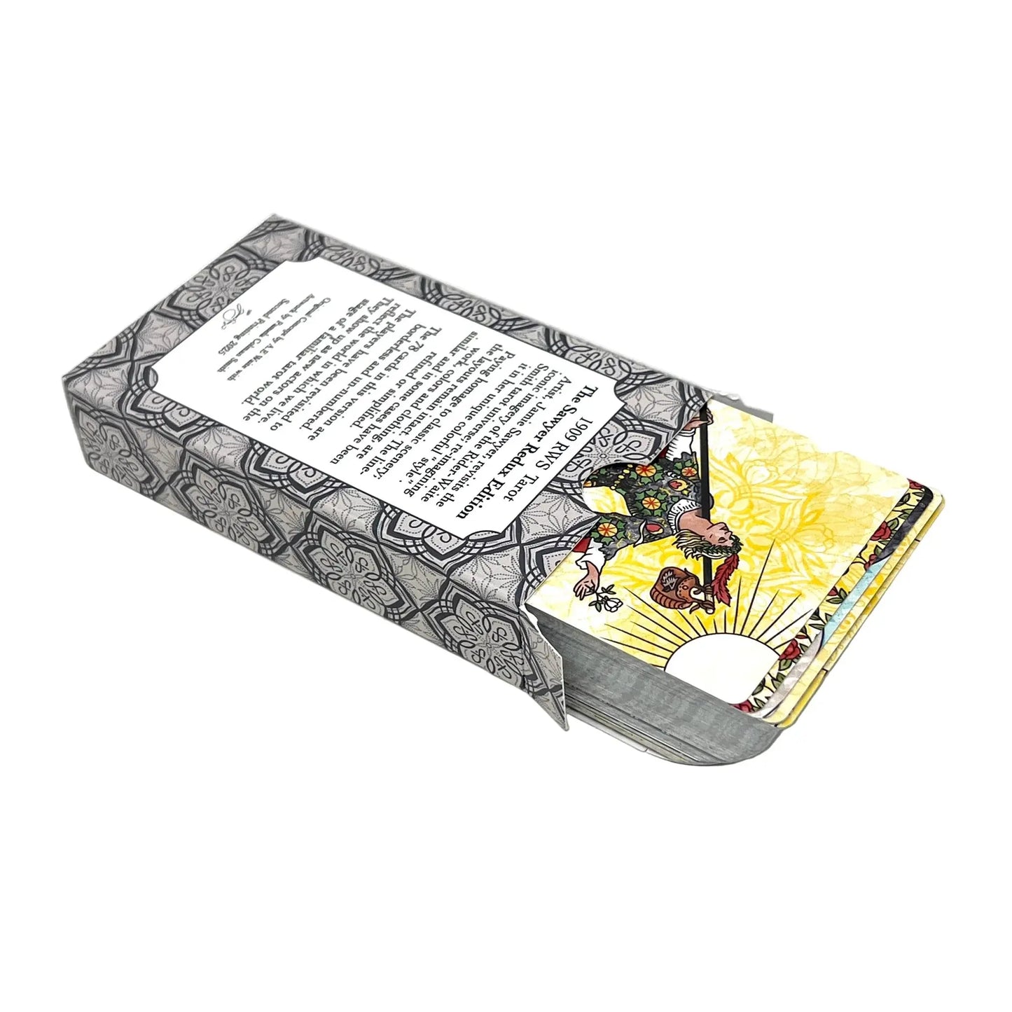 Card deck with a decorative box on a white background Jamie Sawyer 1909 redux