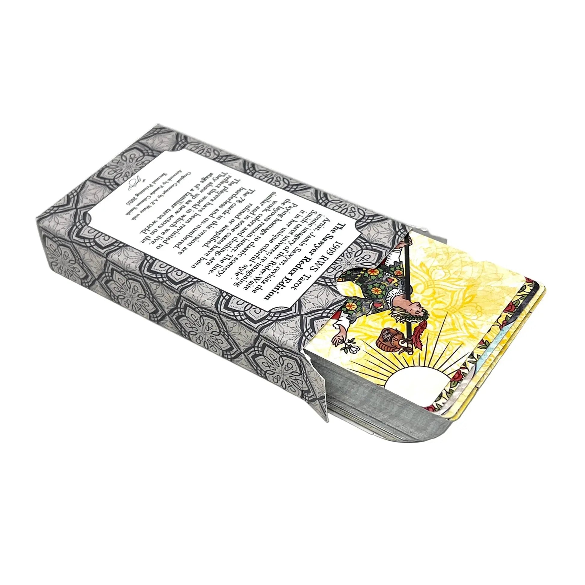 Card deck with a decorative box on a white background Jamie Sawyer 1909 redux