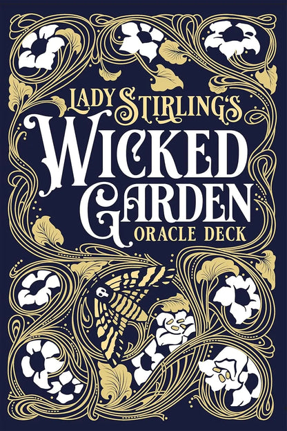 Book cover of 'Wicked Garden Oracle Deck' by Lady Stirlings with decorative floral design. Oneness Emporium