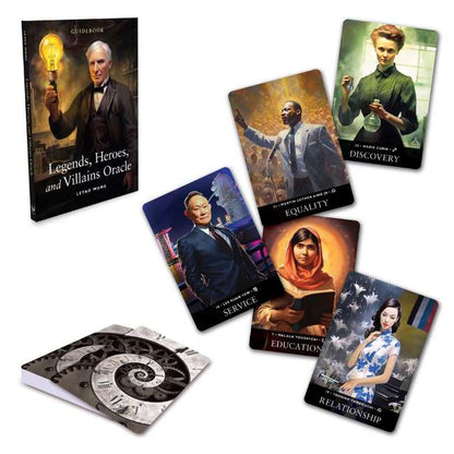 Legends Heroes and Villains Oracle deck by Letao Wang featuring historical figures and astrology inspired oracle cards.