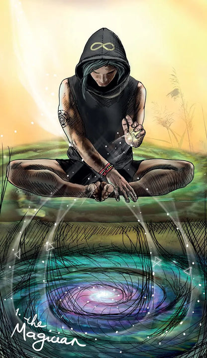 The Light Seer’s Tarot by Chris-Anne featuring vibrant contemporary tarot artwork, diverse characters and healing spiritual symbolism.