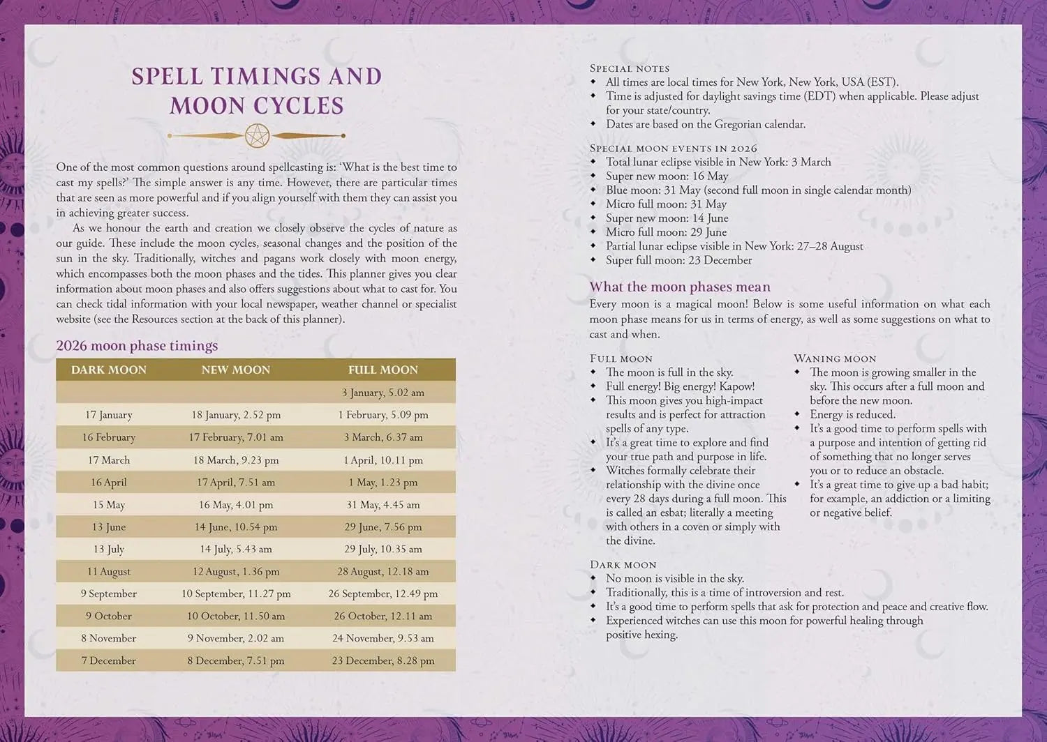 2026 Lunar and Seasonal Planner Calendar: Northern Hemisphere (Planners) - Oneness emporium