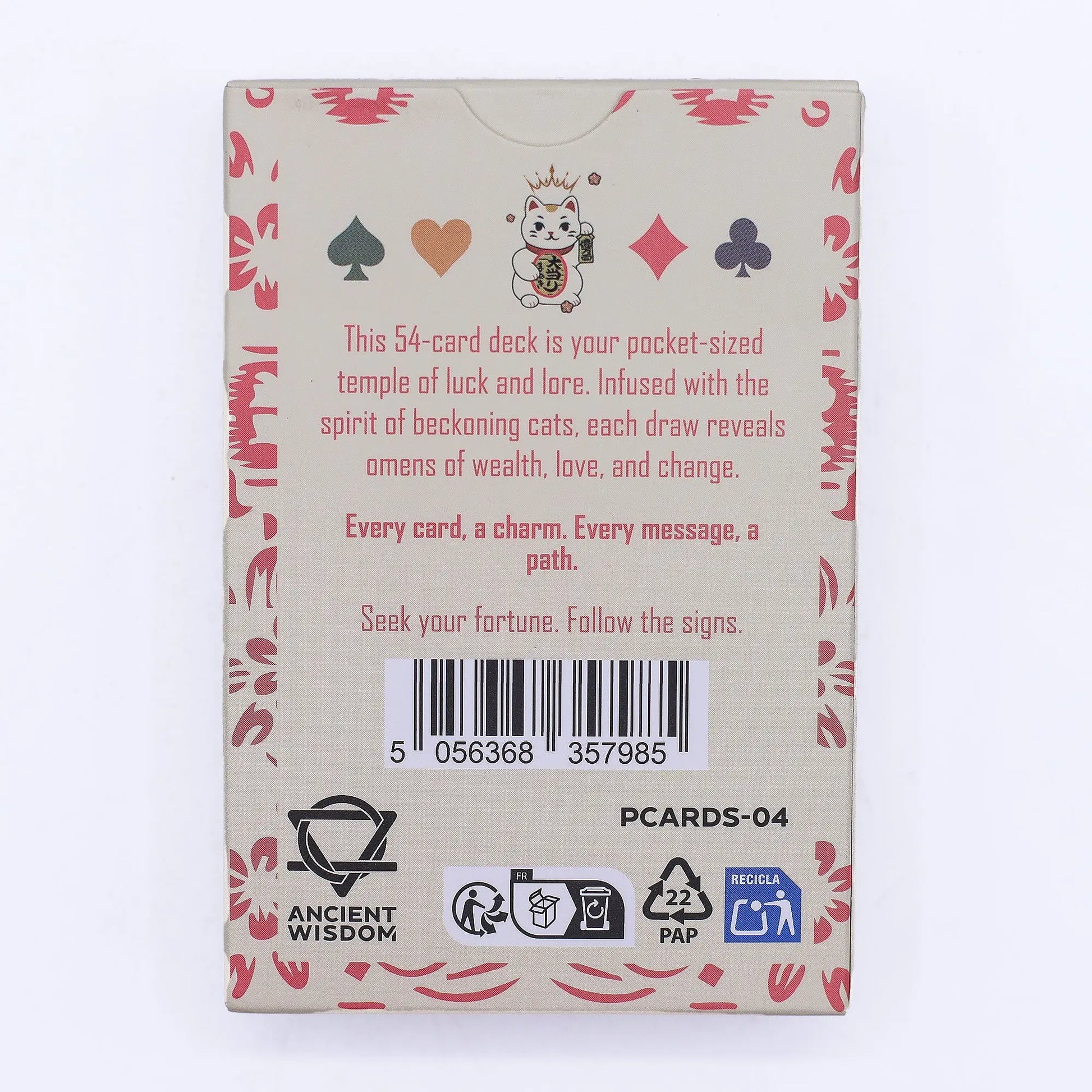 Maneki Neko Standard Playing Card Deck – Lucky Fortune Cat Cards Ancient Wisdom