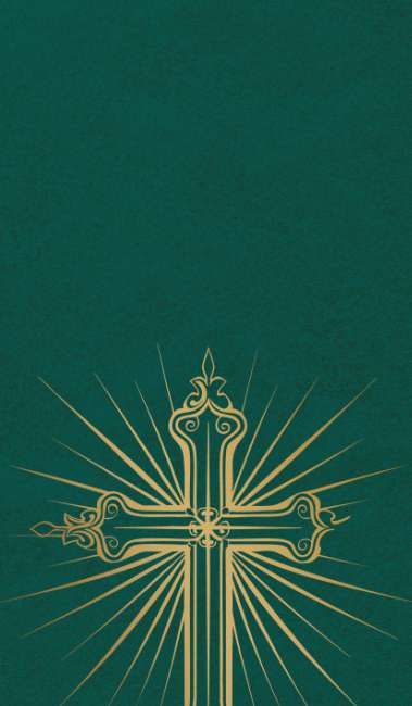 Messages of the Saints oracle deck by Teresa Carano featuring radiant artwork of saints and spiritual guidance cards. Green book cover with a gold decorative cross