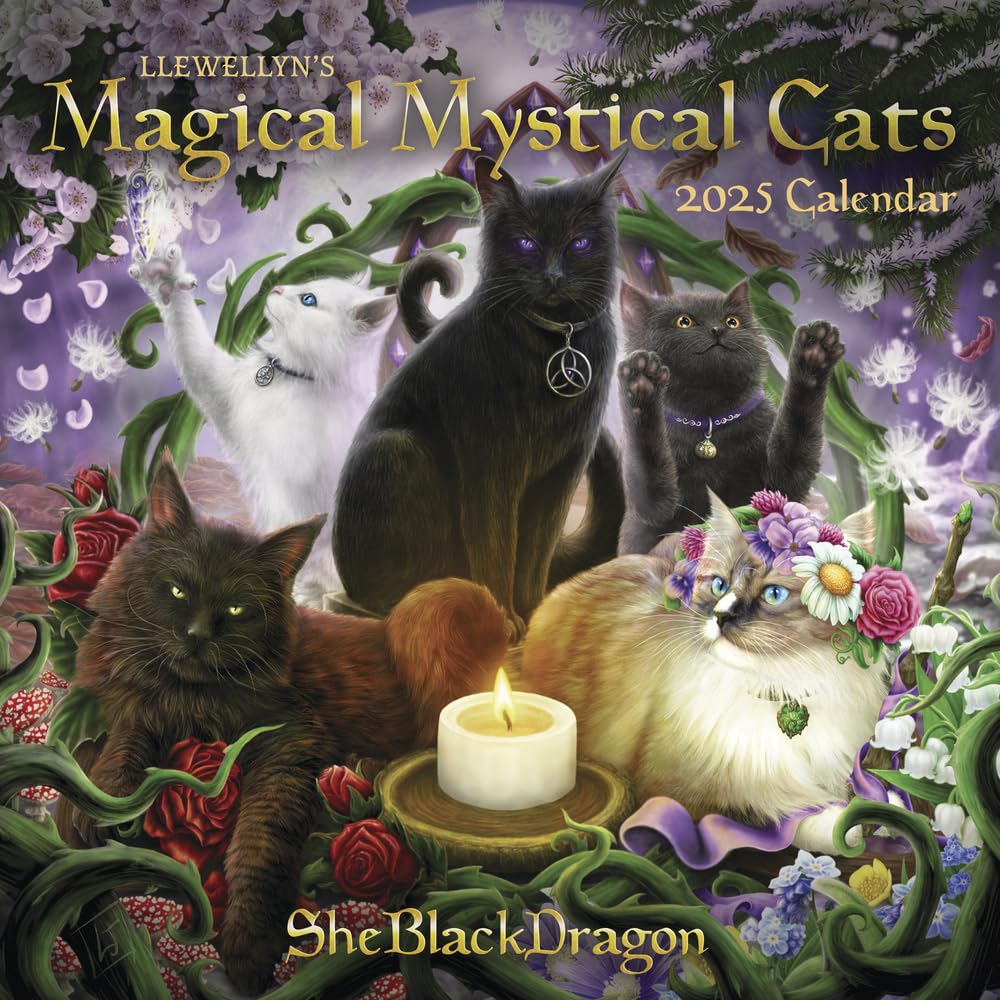 Llewellyn's 2025 Magical Mystical Cats Calendar Oneness emporium