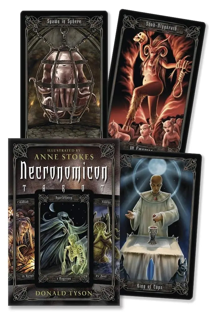 Necronomicon Tarot Deck – 78 Cards & Guidebook (Necronomicon Series) by Anne Stokes & Donald Tyson Llewellyn