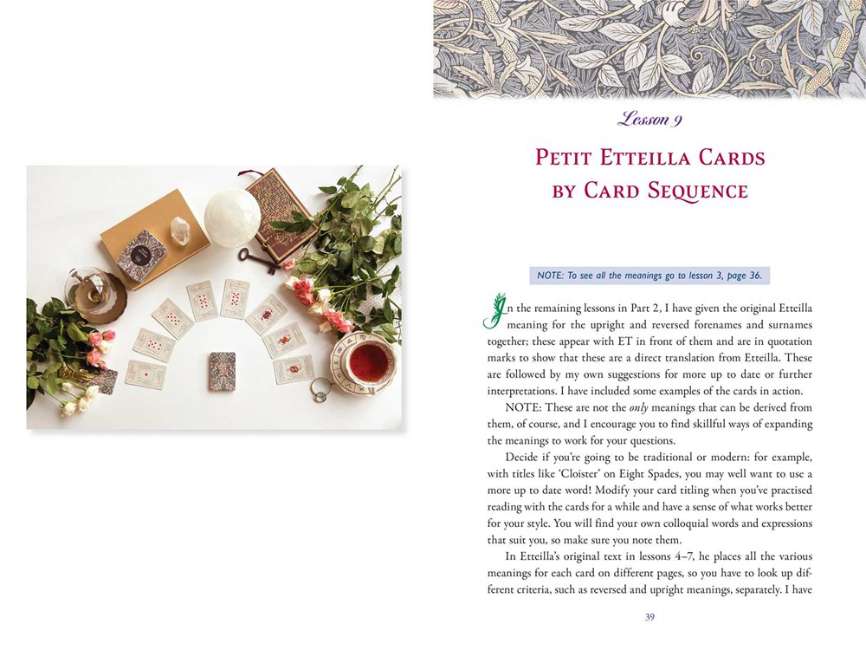 Original Petit Etteilla cartomancy deck with historical playing card symbols and meanings