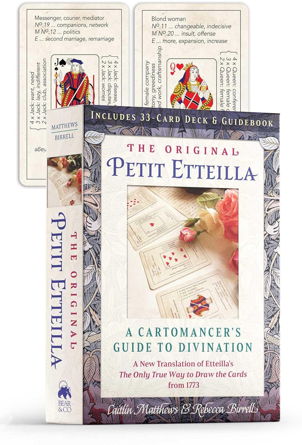 Original Petit Etteilla cartomancy deck with historical playing card symbols and meanings