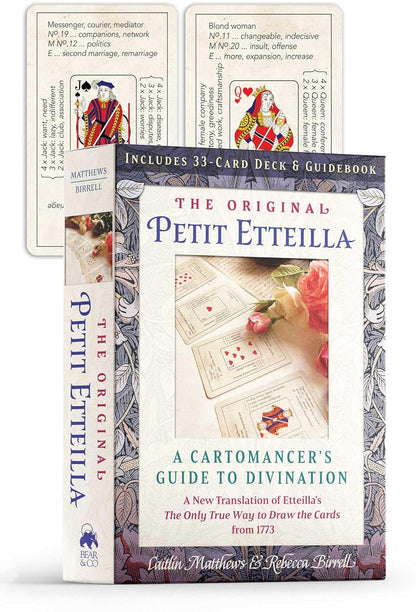 Original Petit Etteilla cartomancy deck with historical playing card symbols and meanings