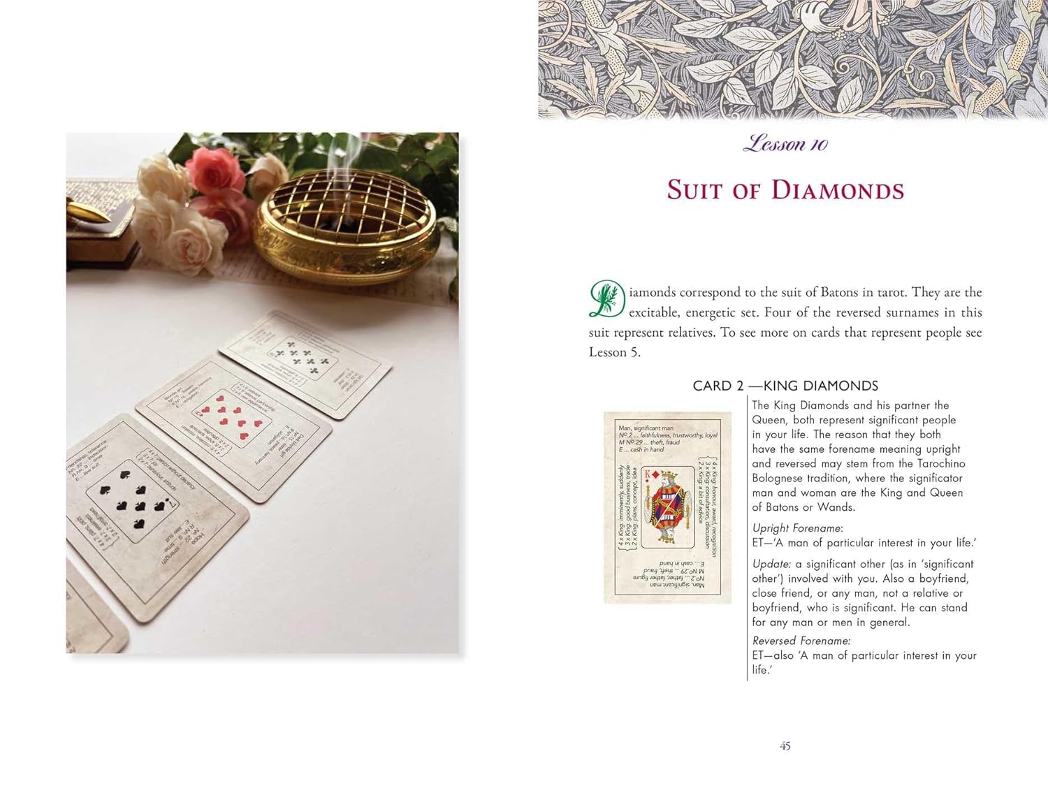 Original Petit Etteilla cartomancy deck with historical playing card symbols and meanings