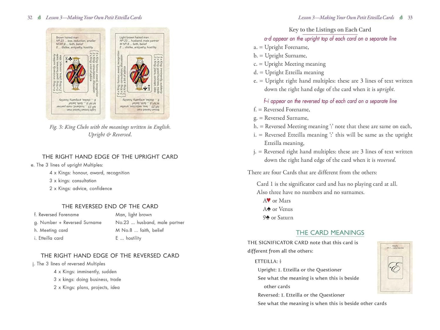 Original Petit Etteilla cartomancy deck with historical playing card symbols and meanings