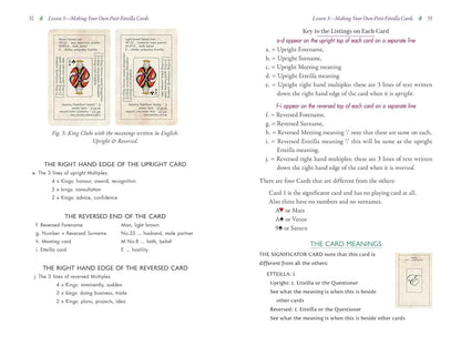 Original Petit Etteilla cartomancy deck with historical playing card symbols and meanings