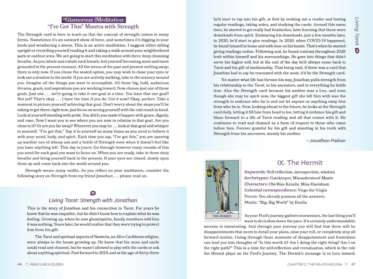 Page from a book with text and a small image of a person on a blue background