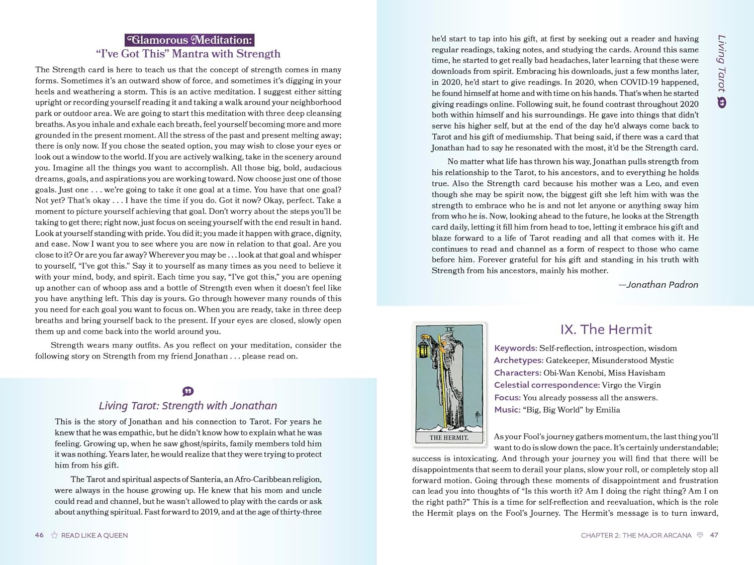 Page from a book with text and a small image of a person on a blue background