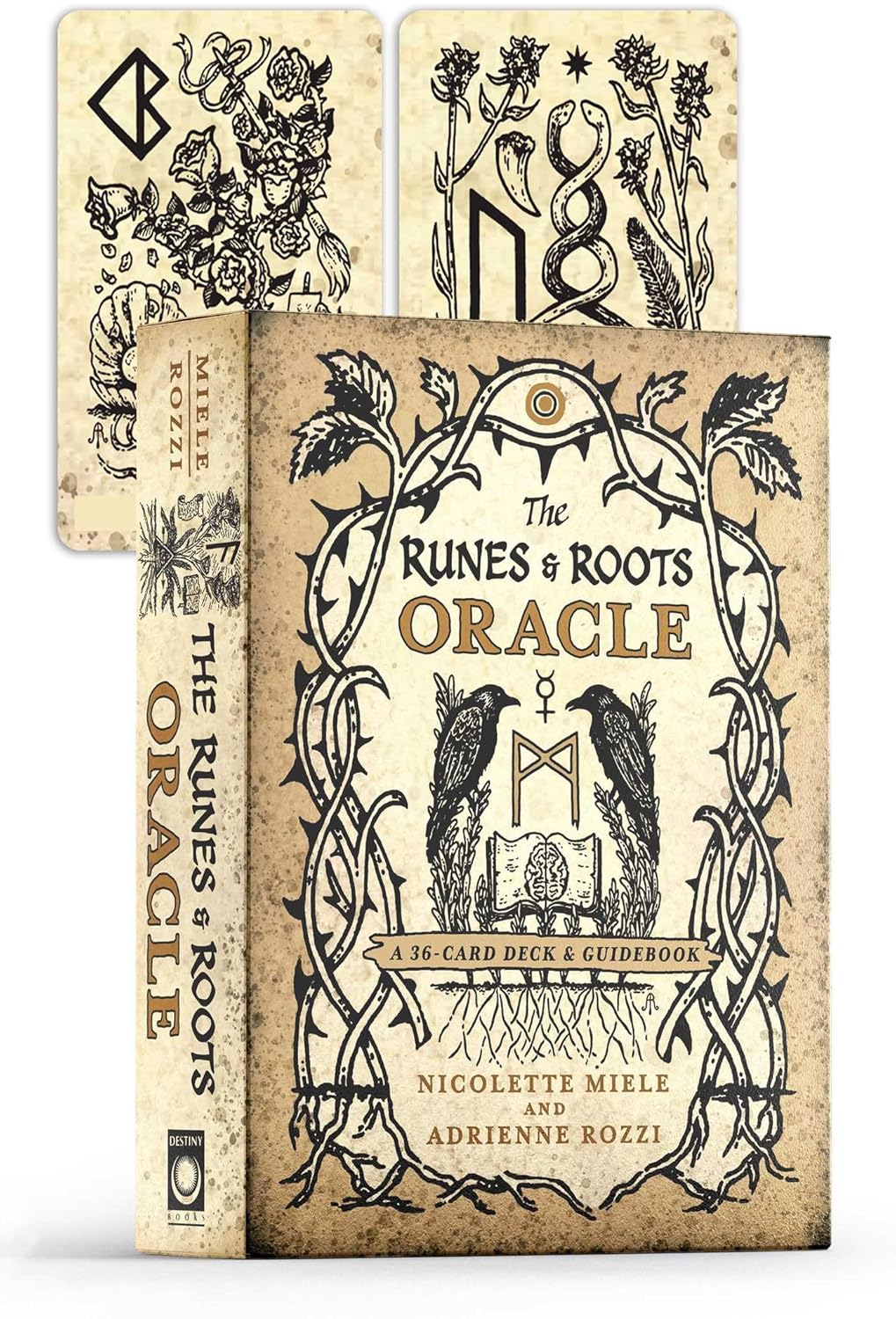 The Runes & Roots Oracle card set with packaging
