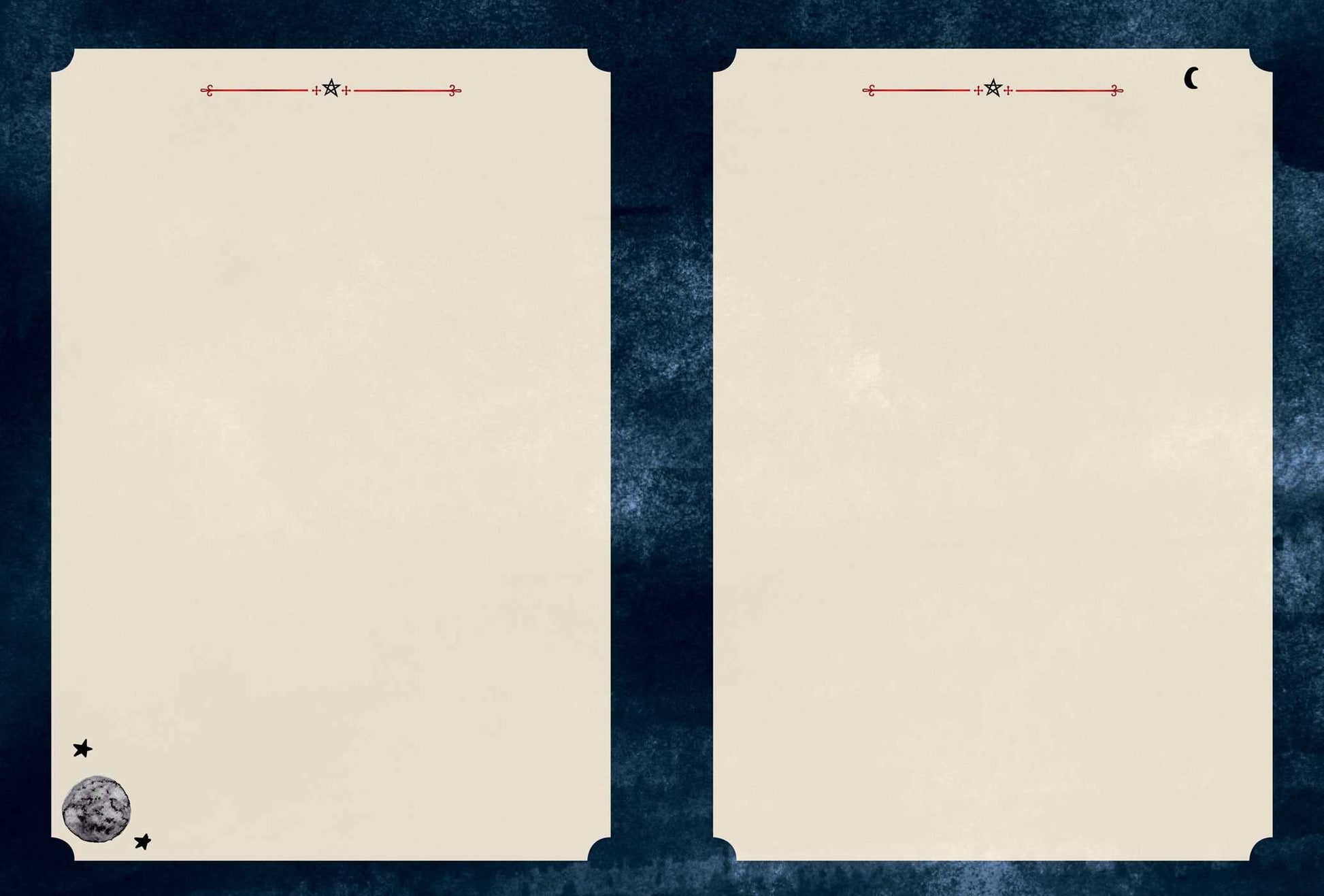 Detailing 2 blank pages from the seasons of the witch Samhain journal 