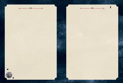 Detailing 2 blank pages from the seasons of the witch Samhain journal 