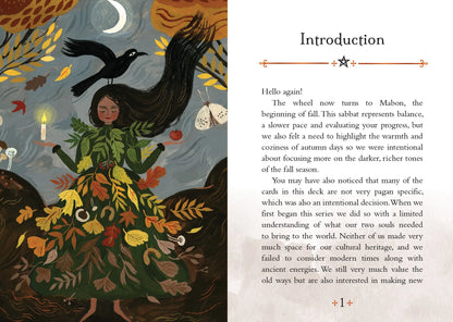 Seasons of the Witch Mabon Oracle deck featuring autumn themed oracle cards and guidebook.