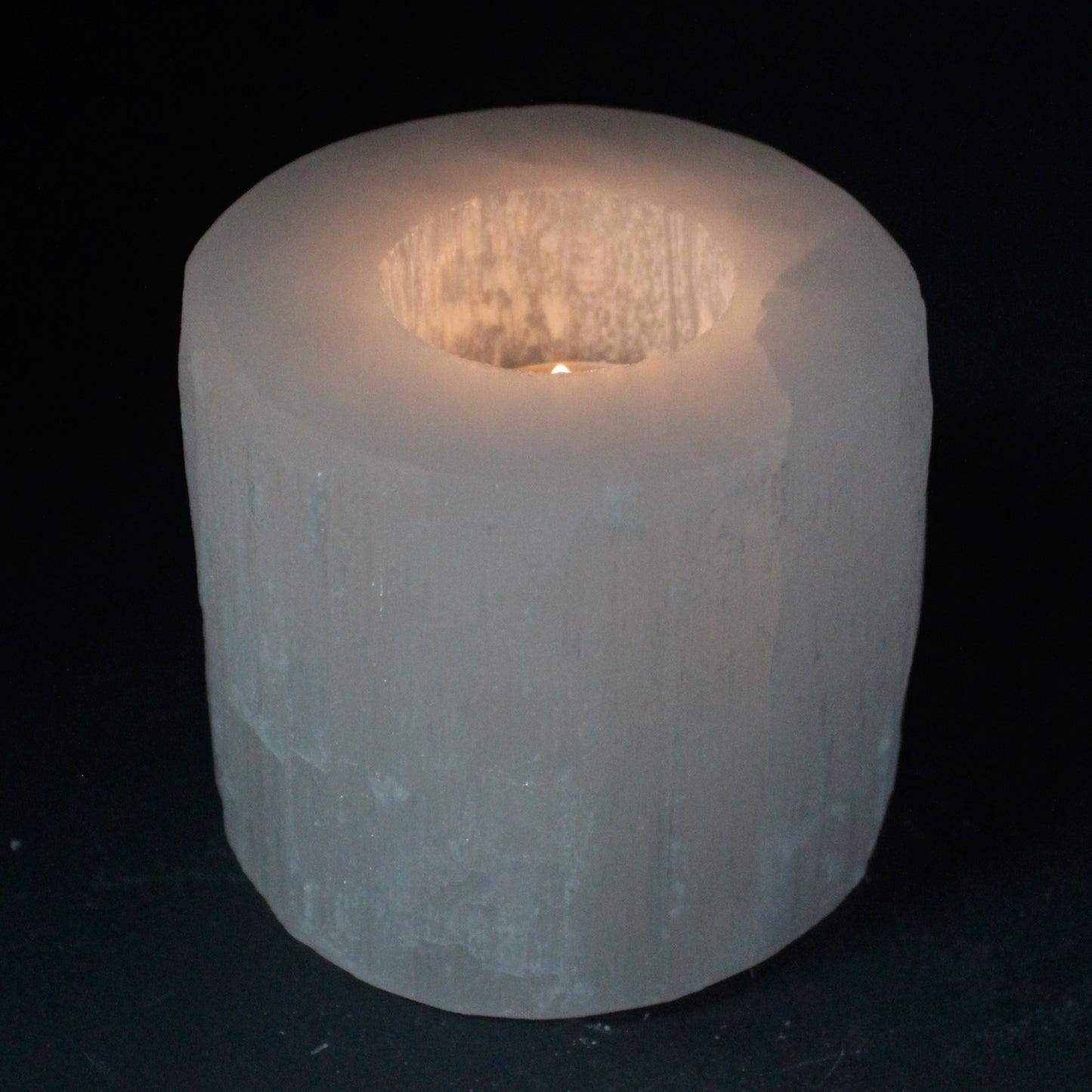 Selenite Cylinder Candle Holder