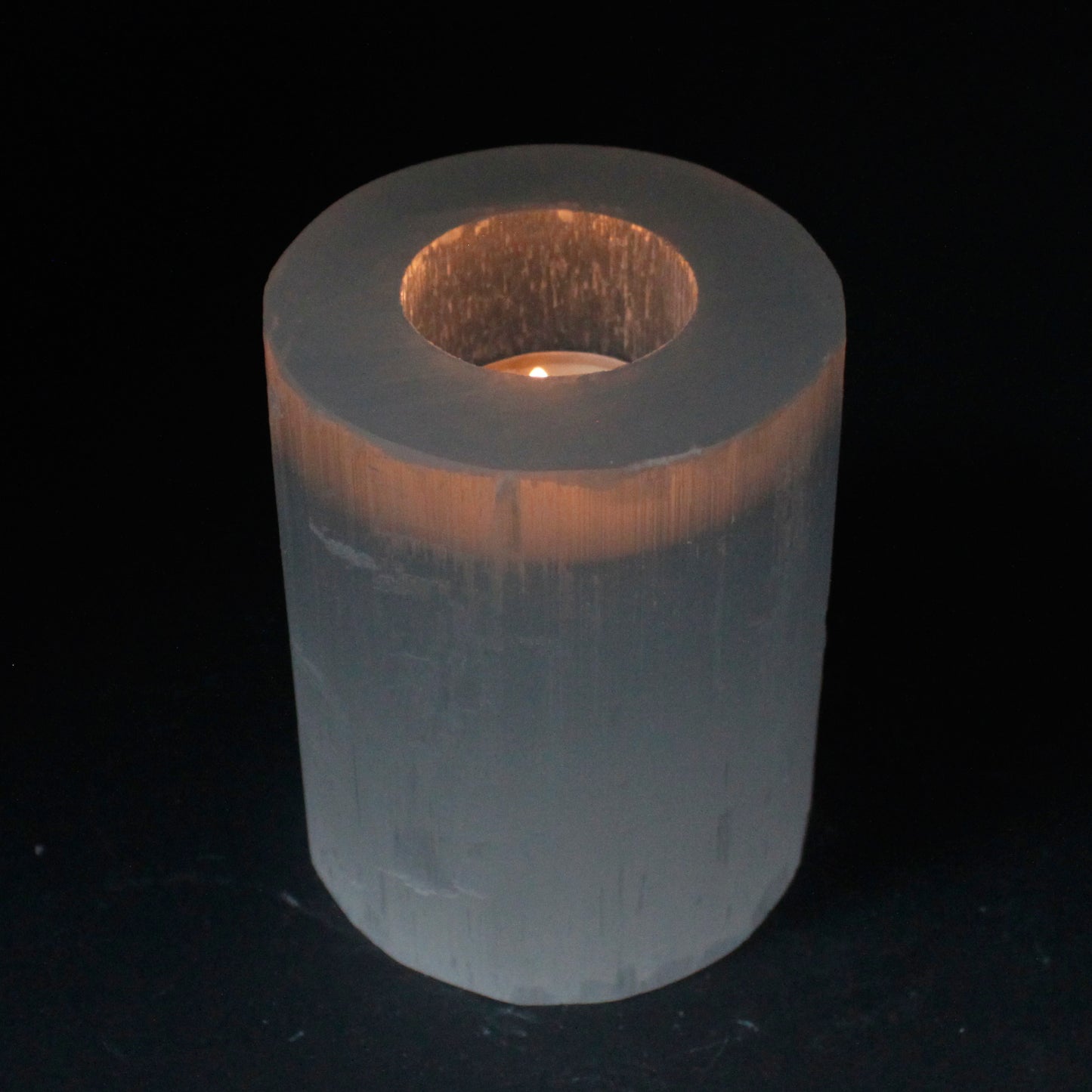 Selenite Cylinder Candle Holder