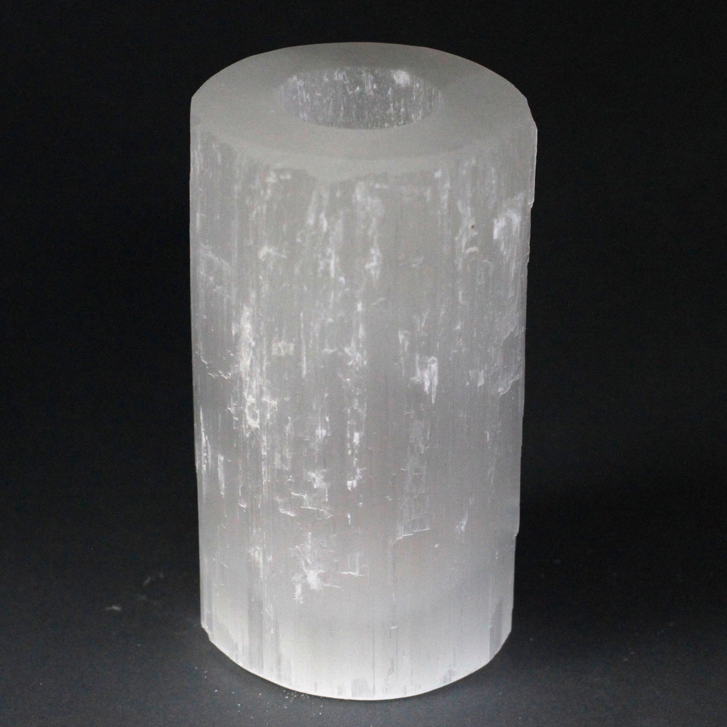 Selenite Cylinder Candle Holder